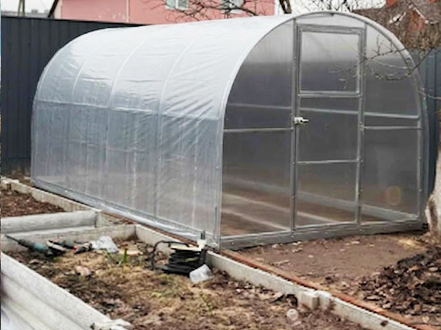Теплиця 300x400x200см з плівкою 120 мікрон, торець полікарбонат 4мм
